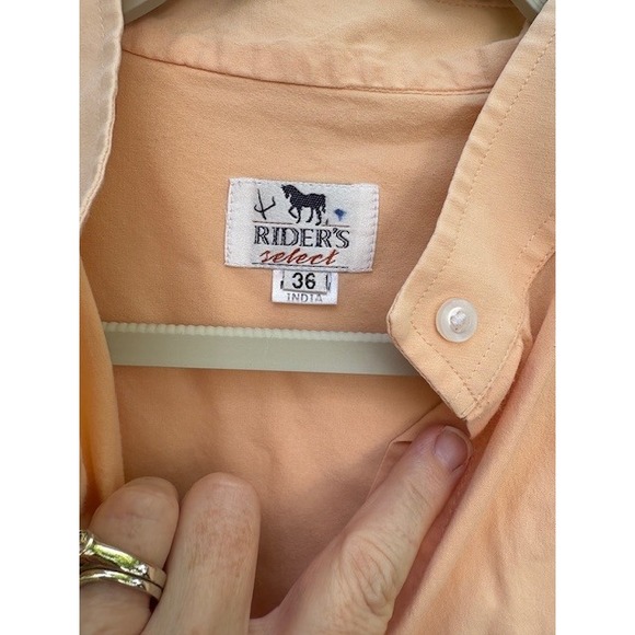 VTG Riders Select Western Shirt Peach Horse Graphic Tag Sz 36 Made India 80s 90s - Picture 4 of 5